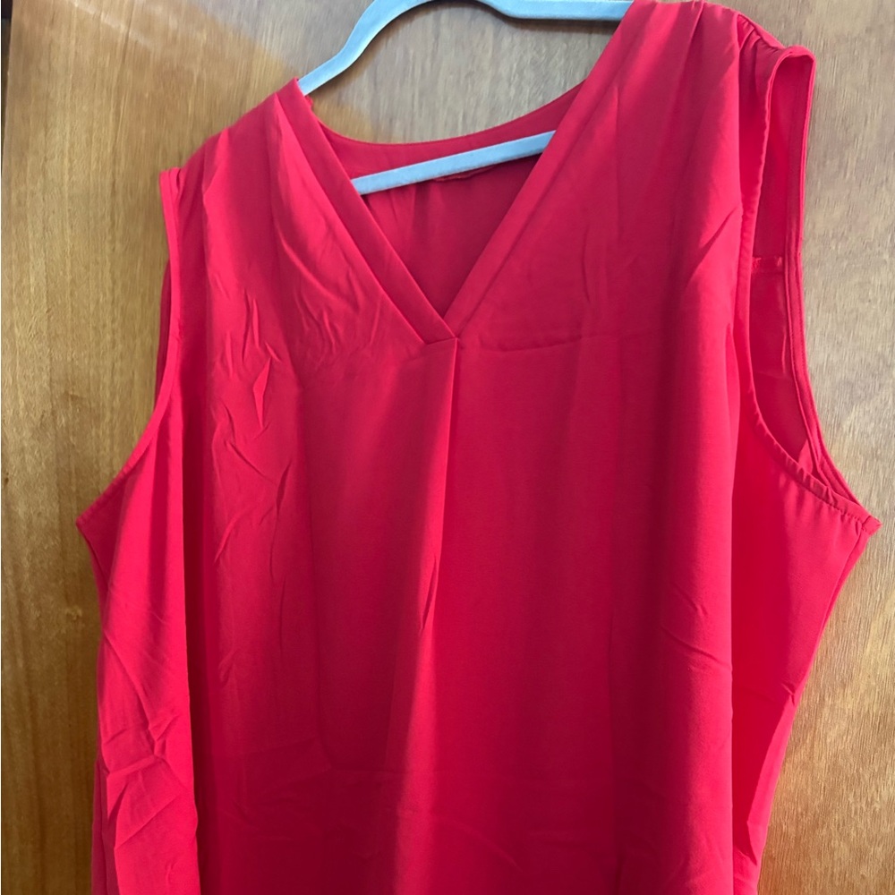 Elegant Red Sleeveless Top
